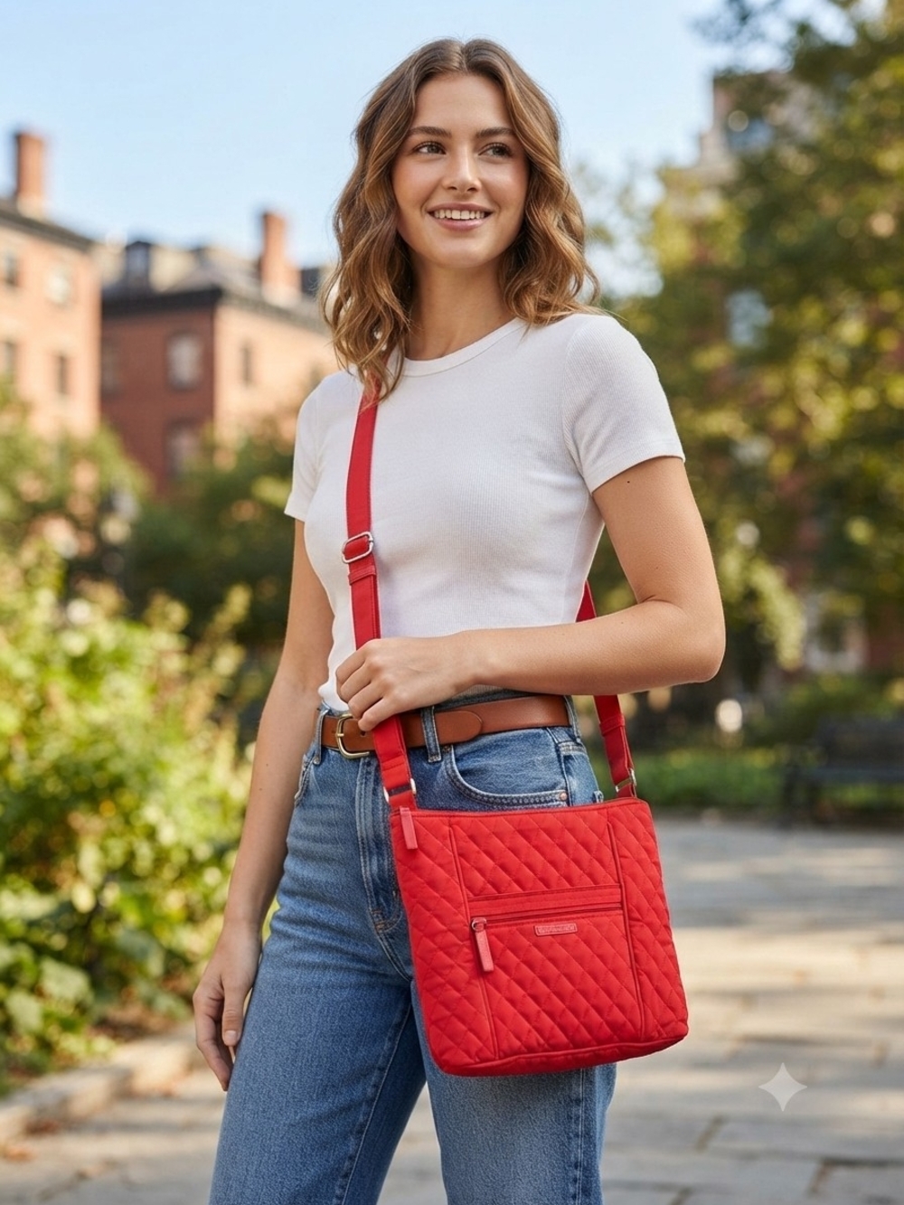 Vera Bradley Red Quilted Crossbody Bag - Women